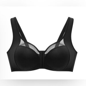 NWT Understance Spacer Air Adina Front-Close Wireless Unpadded Bra, Black 40H